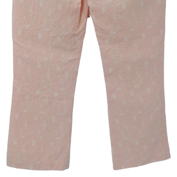 Chloe Floral Embossed Pink Tapestry Ankle Pants Size 38 US M Bubblegum Cropped - Picture 10 of 12